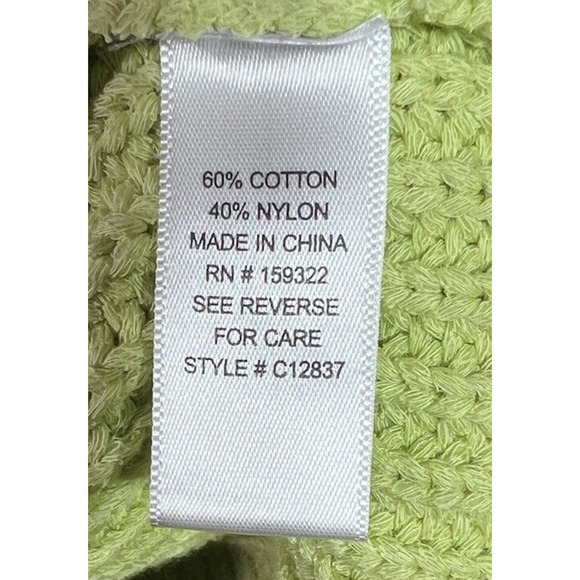 Central Park West New York Women's Cable Knit V Neck Sweater Green Size M - Picture 7 of 7
